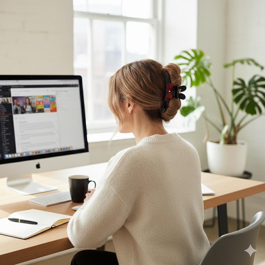 Black Aurora Rabbit Round Tie Hair Claw Clip with Cubic (4.7 Inch) / Elegance French Hair Pin / Hair Barrette for Woman