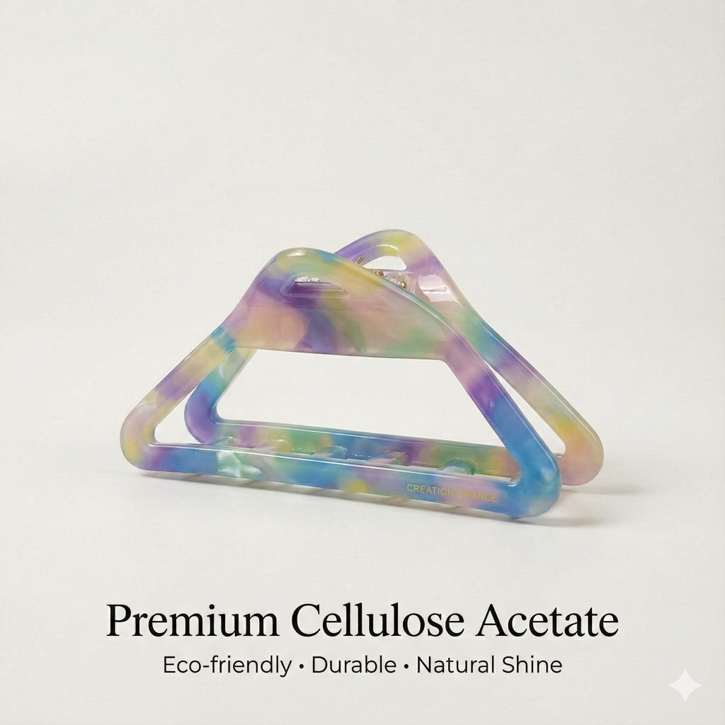 Triangle Frame Light Large Hair Claw Clip (4.0 Inch) / Luxurious French Hair Pin / Hair Barrette for Woman