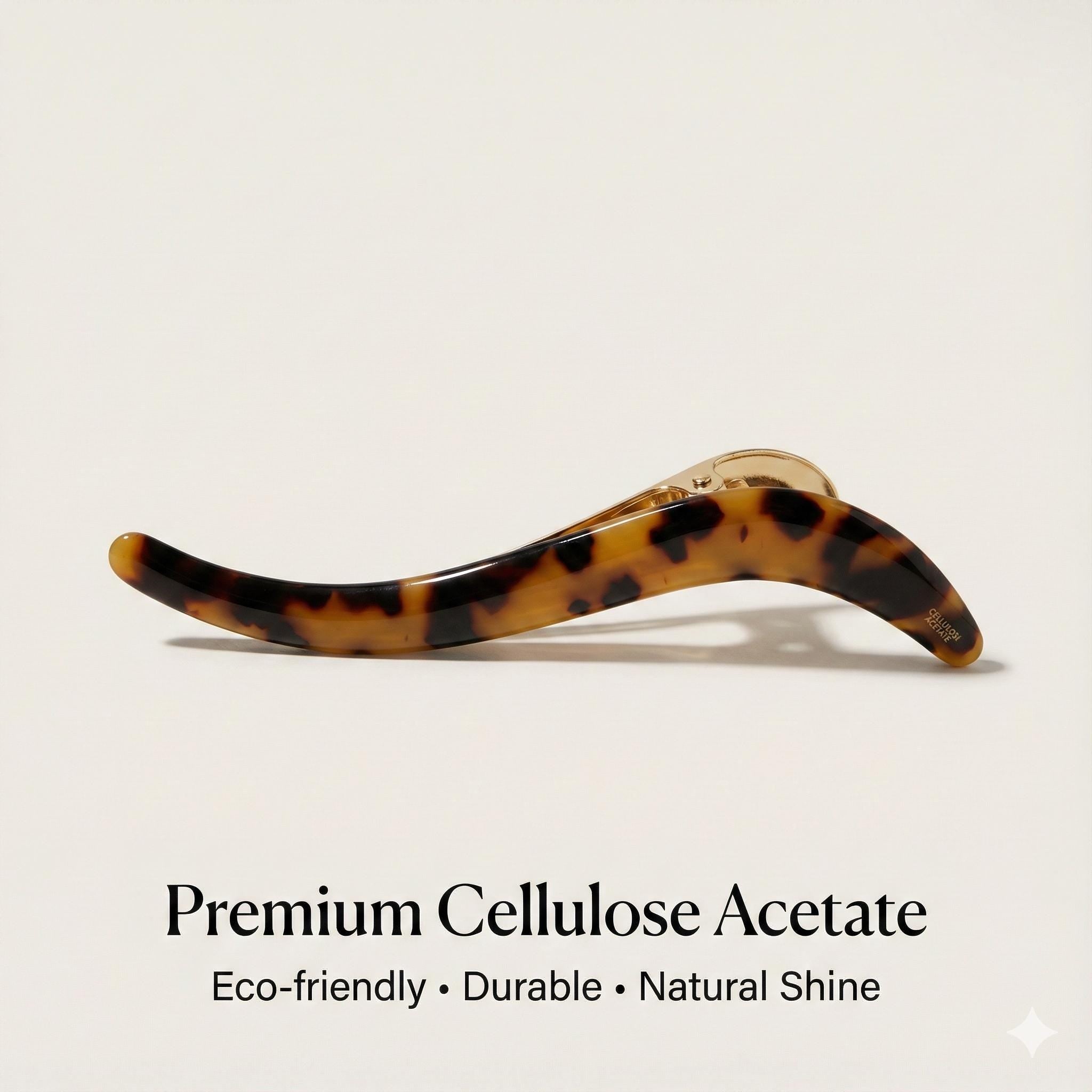 Leopard S-Line Long Hair Claw Clip / Cute French Hair Pin / Alligator Hair Clip for Woman / French Barrette for Girls