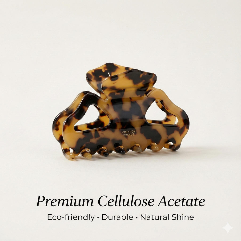 Leopard Pure Color Medium Hair Claw Clip (3.1 Inch) / Tortoise Shell French Hair Pin / Hair Barrette for Woman