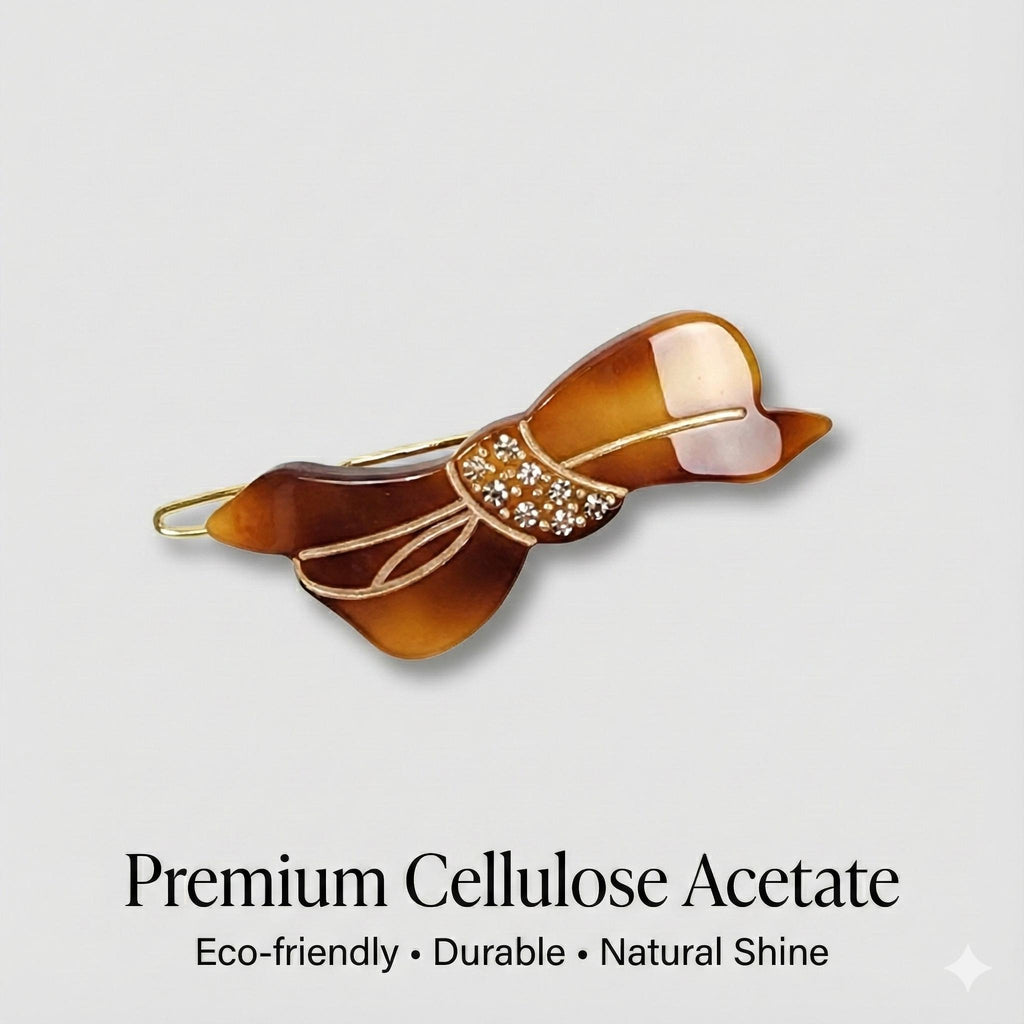 Sara Ribbon Bobby Pin (1.8 Inch) / Luxurious French Hair Pin Clip / Hair Accessory for Woman / Small Bow Barrette