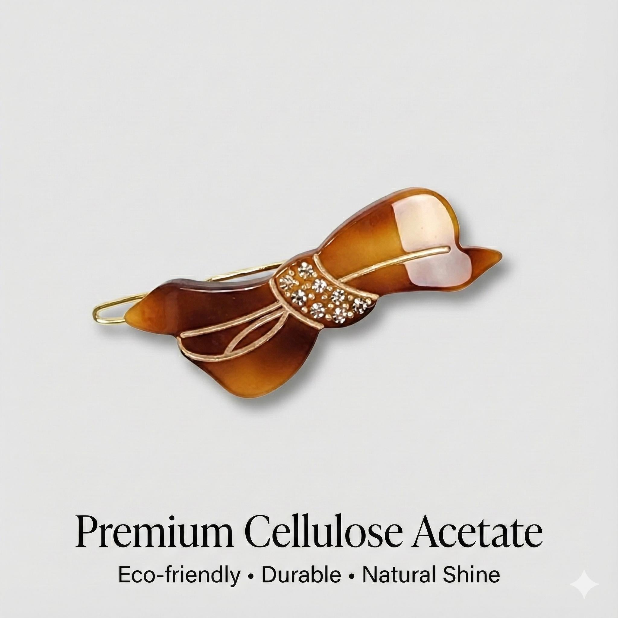 Sara Ribbon Bobby Pin (1.8 Inch) / Luxurious French Hair Pin Clip / Hair Accessory for Woman / Small Bow Barrette