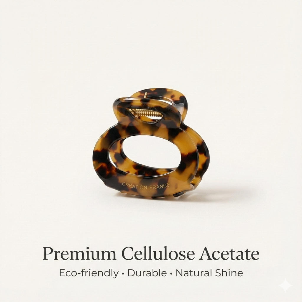 Leopard Snowman Hair Claw Clip (2.2 Inch) / Tortoise Shell Medium Size Ponytail Holder / Hair Barrette for Woman