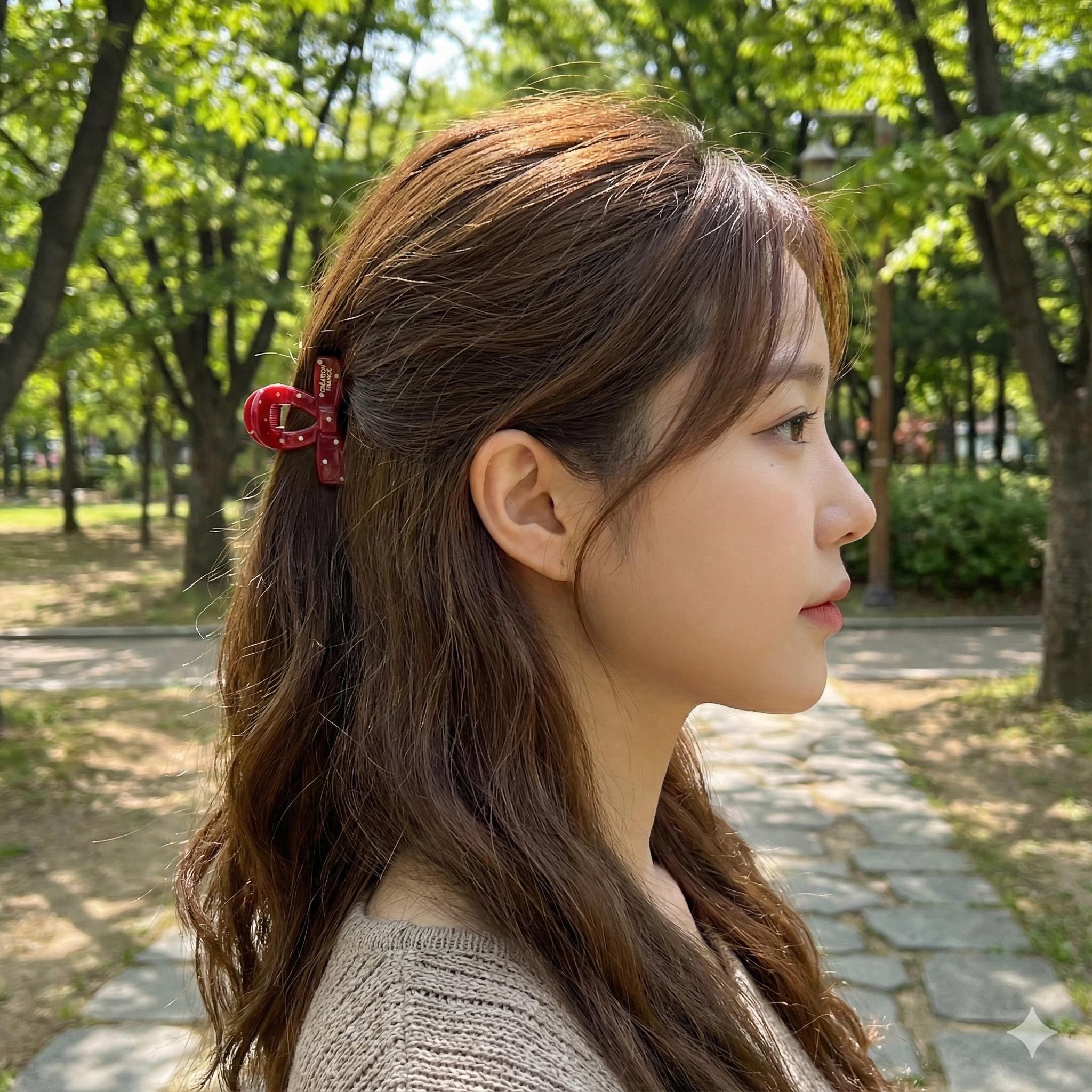 Twisted Acetate Claw (1.6 Inch) | French Pin | Korean Hair Clip | Small Rhinestone Jaw Clip Half Updo