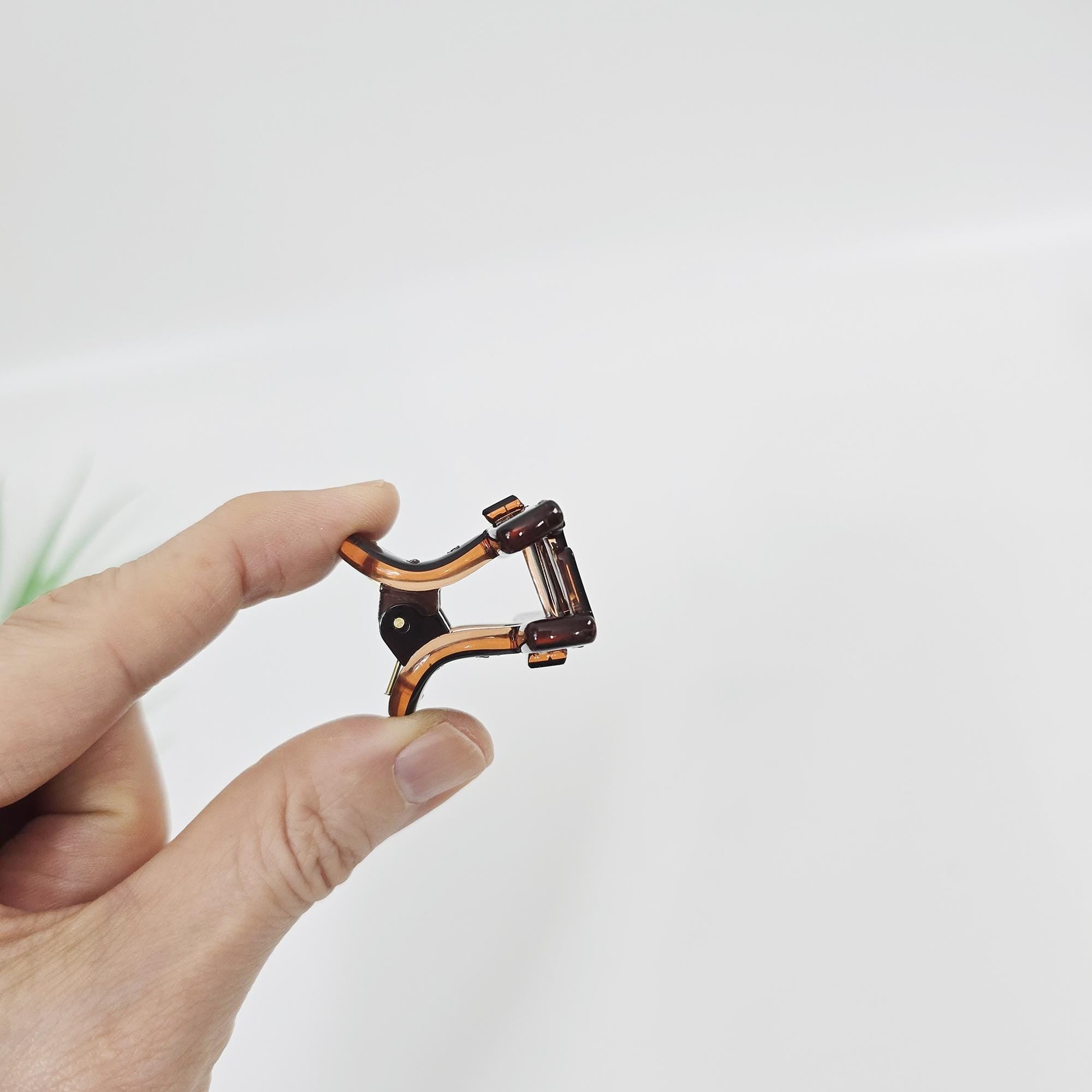 Twisted Acetate Claw (1.6 Inch) | French Pin | Korean Hair Clip | Small Rhinestone Jaw Clip Half Updo