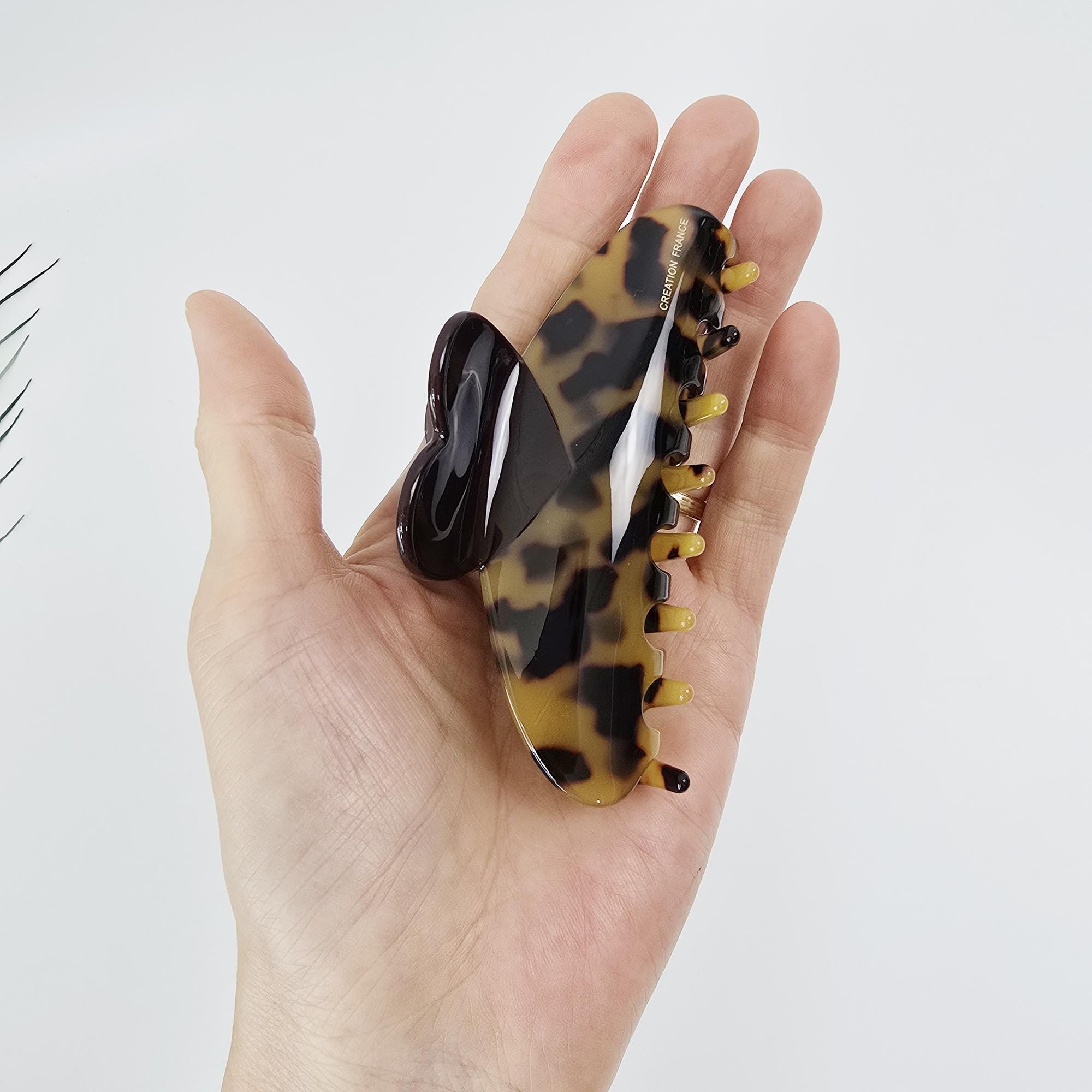 Heart Acetate Claw (3.7 Inch) | French Pin | Korean Hair Pin | Tortoise Shell Clip