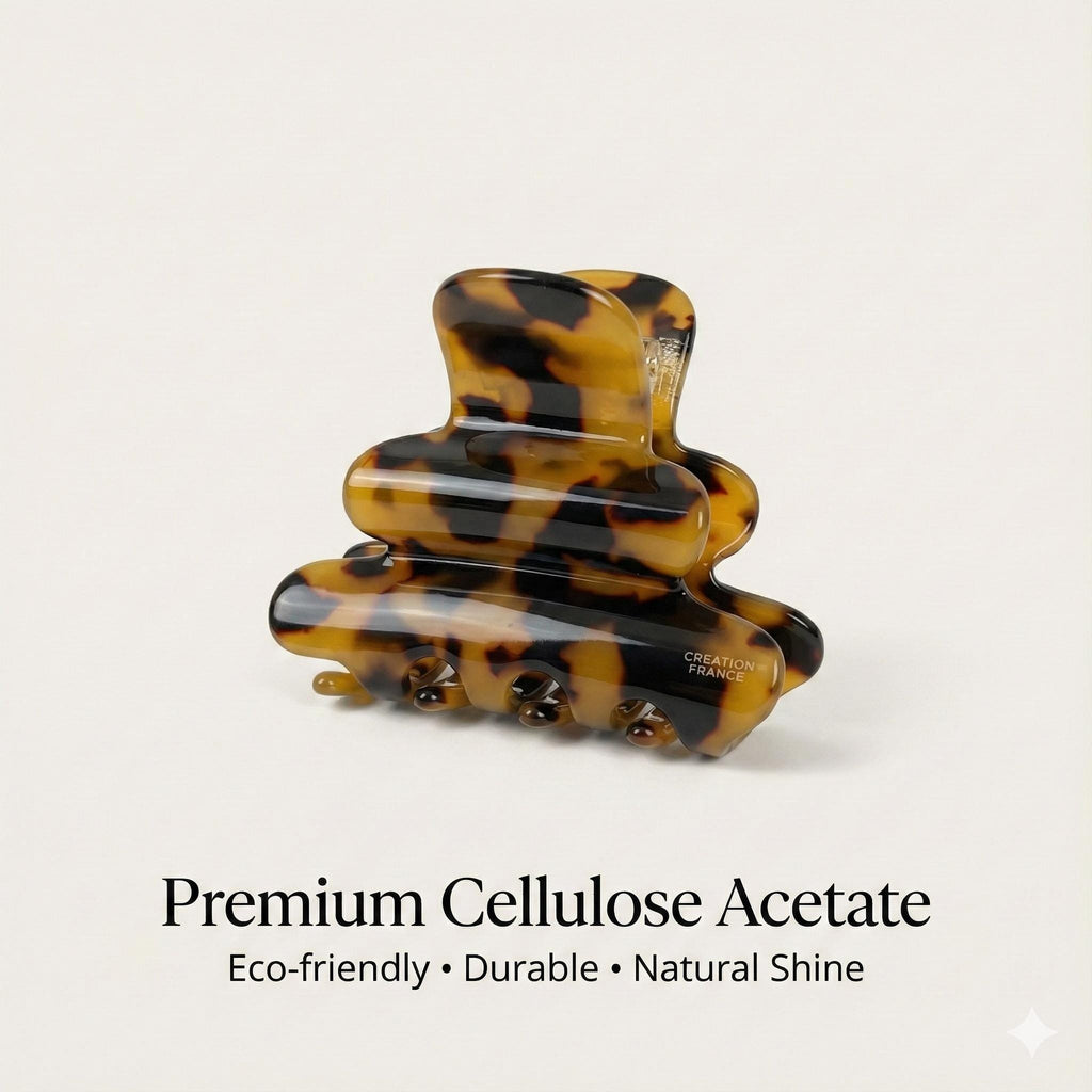 Leopard Ring Bell Small Hair Claw Clip (2.4 Inch) / Tortoise Shell French Hair Pin / Mini Hair Clips / Korean Fashion