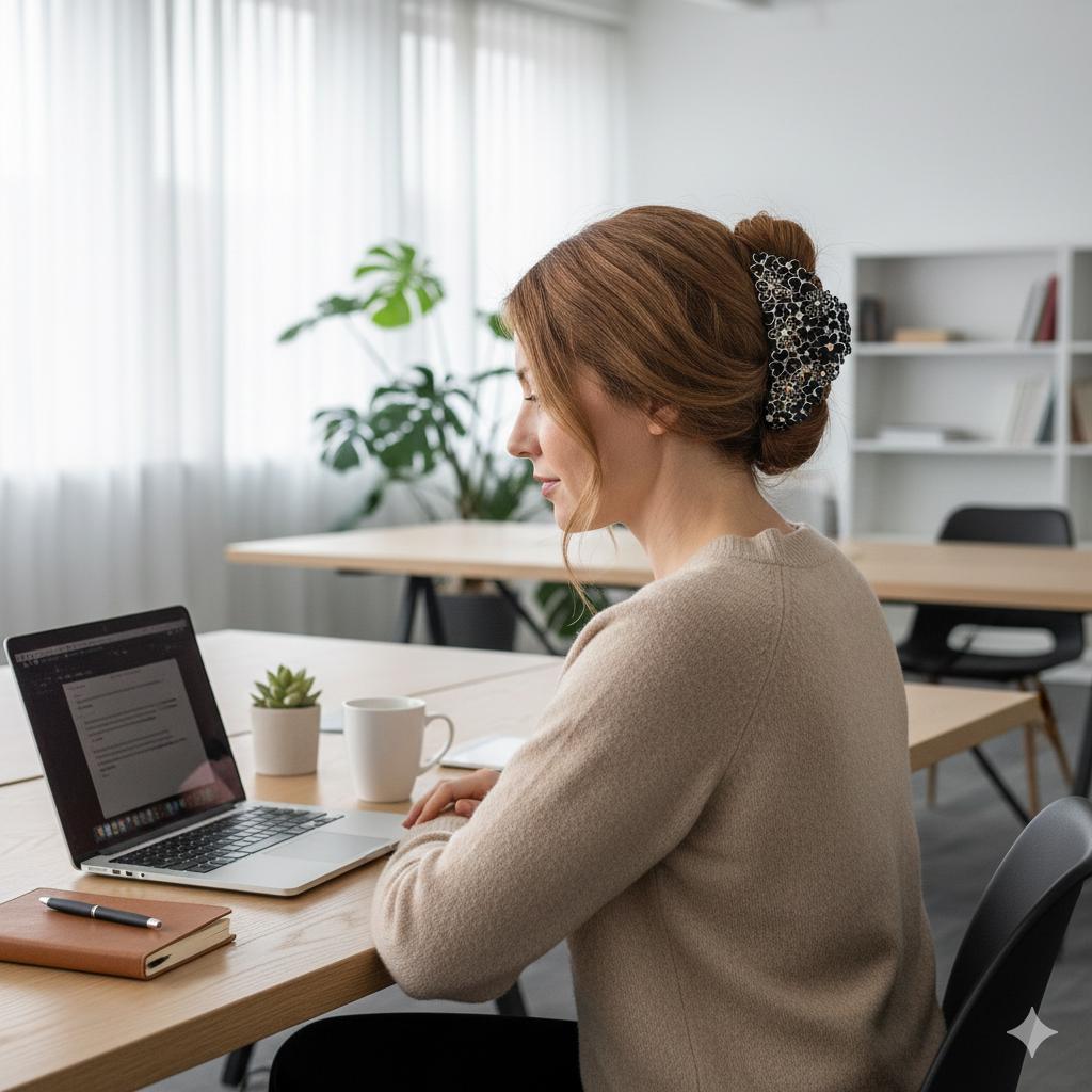 Brightening Blossom Garden Big Clip Hair Claw (4.7 Inch) / Pastel Color French Hair Pin / Hair Barrette for Woman