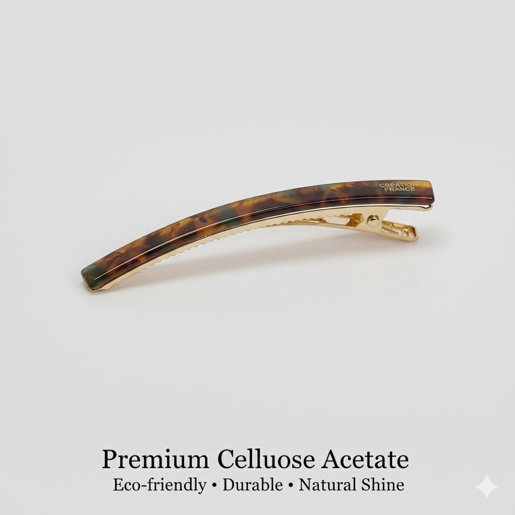 Vivid Color Curved Long Alligator Hair Clip (3.1 Inch) / Luxurious French Hair Pin / Hair Accessory for Woman