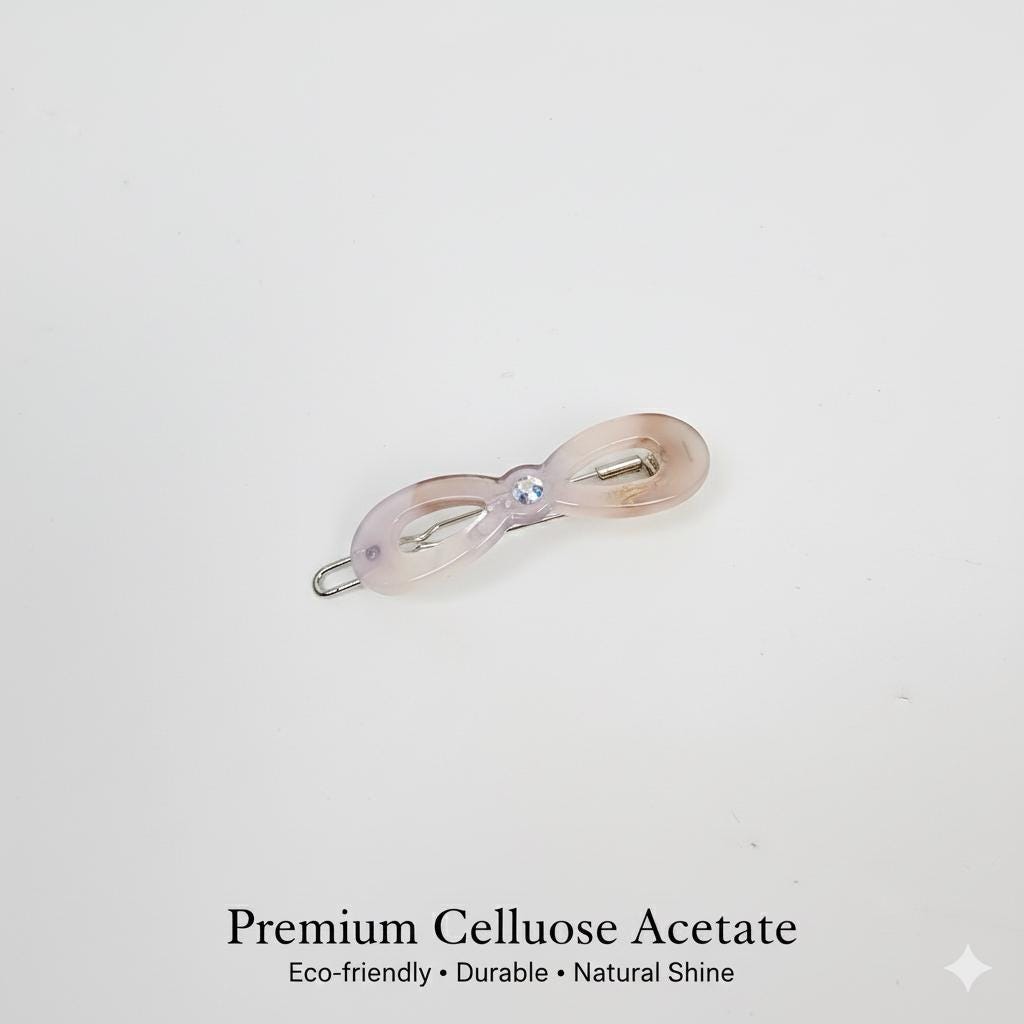 Leopard Marble Extra Mini Bobby Pin with Cubic (1.8 Inch) / Tortoise Marble French Hair Pin Clip / Hair Accessory for Woman / Bow Barrette