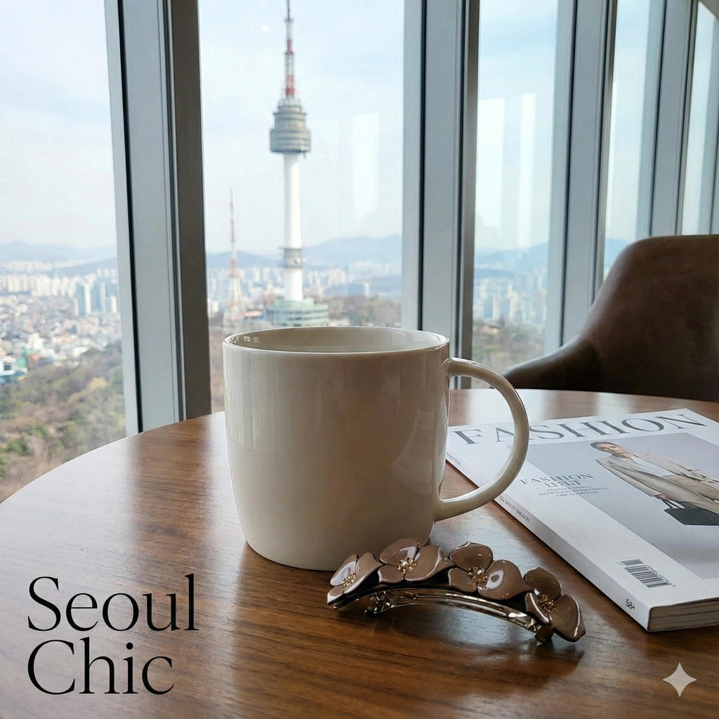 Pastel Color Cubic Flower Hair Barrette (4,0 Inch) / Luxurious French Hair Pin / Automatic Hair Clip / Floral Hair Clip