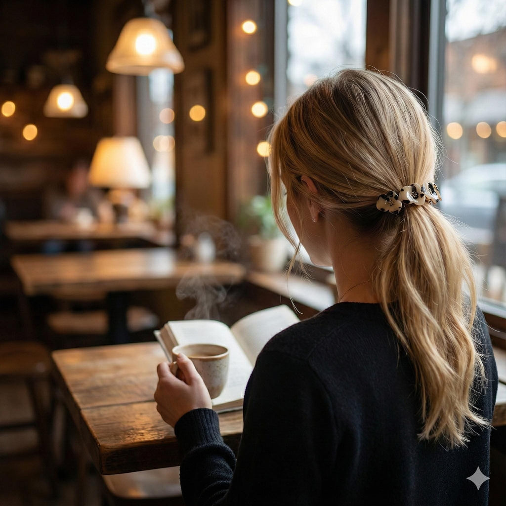 Pastel Color Cubic Flower Hair Barrette (4,0 Inch) / Luxurious French Hair Pin / Automatic Hair Clip / Floral Hair Clip