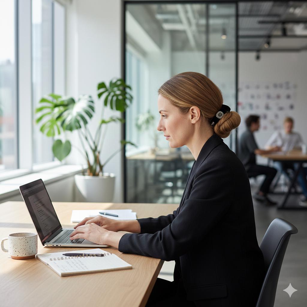 Black Velvet Hair Clip with Pearl Cubic / Simple Round Ponytail Holder / Hair Barrette for Woman / Pearl Hair Claw Clip
