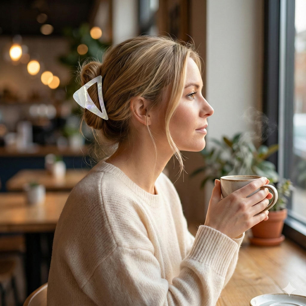 Leopard Triangle Fashion Hair Claw Clip (3.0 Inch) / Tortoise Shell French Hair Pin / Hair Accessory for Woman