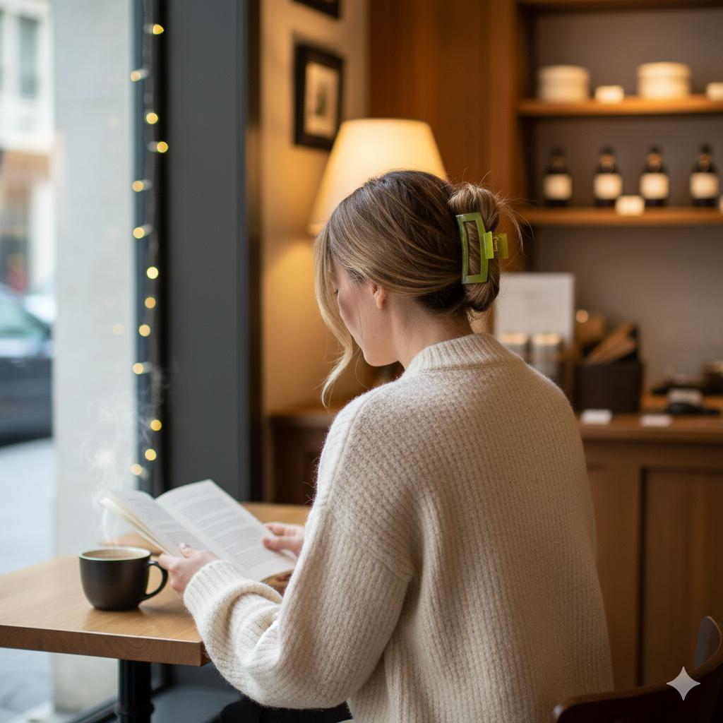 Simple Pure Color Square Hair Claw Clip (2.2 Inch) / Cute French Hair Pin / Hair Accessory for Woman