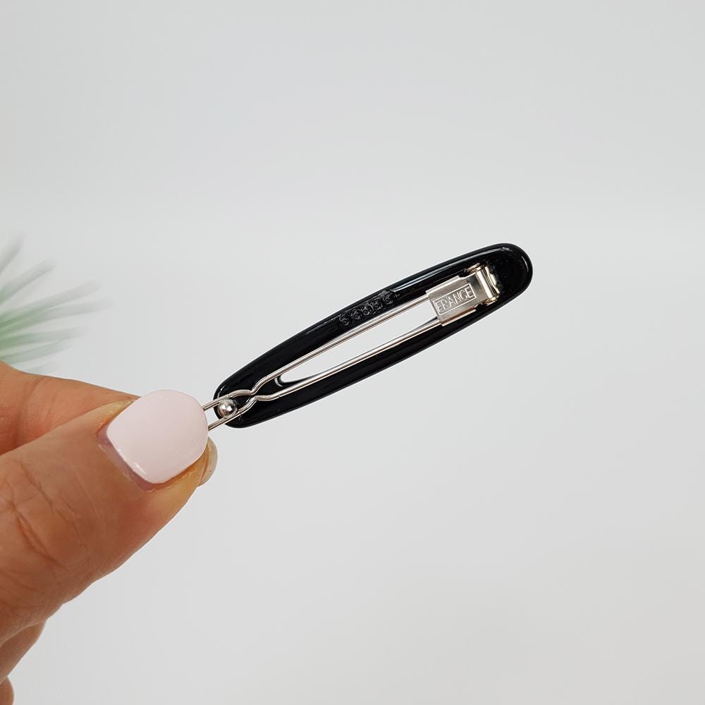 Leopard Round Frame Bobby Pin with Cubic (2.2 Inch) / Tortoise Shell French Hair Pin / Hair Accessory for Woman / Bow Barrette for Thin Hair