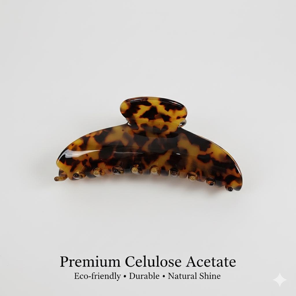 Leopard Half Moon Big Claw Clip / Tortoise Shell French Hair Pin / Hair Barrette for Woman / Large Hair Clip