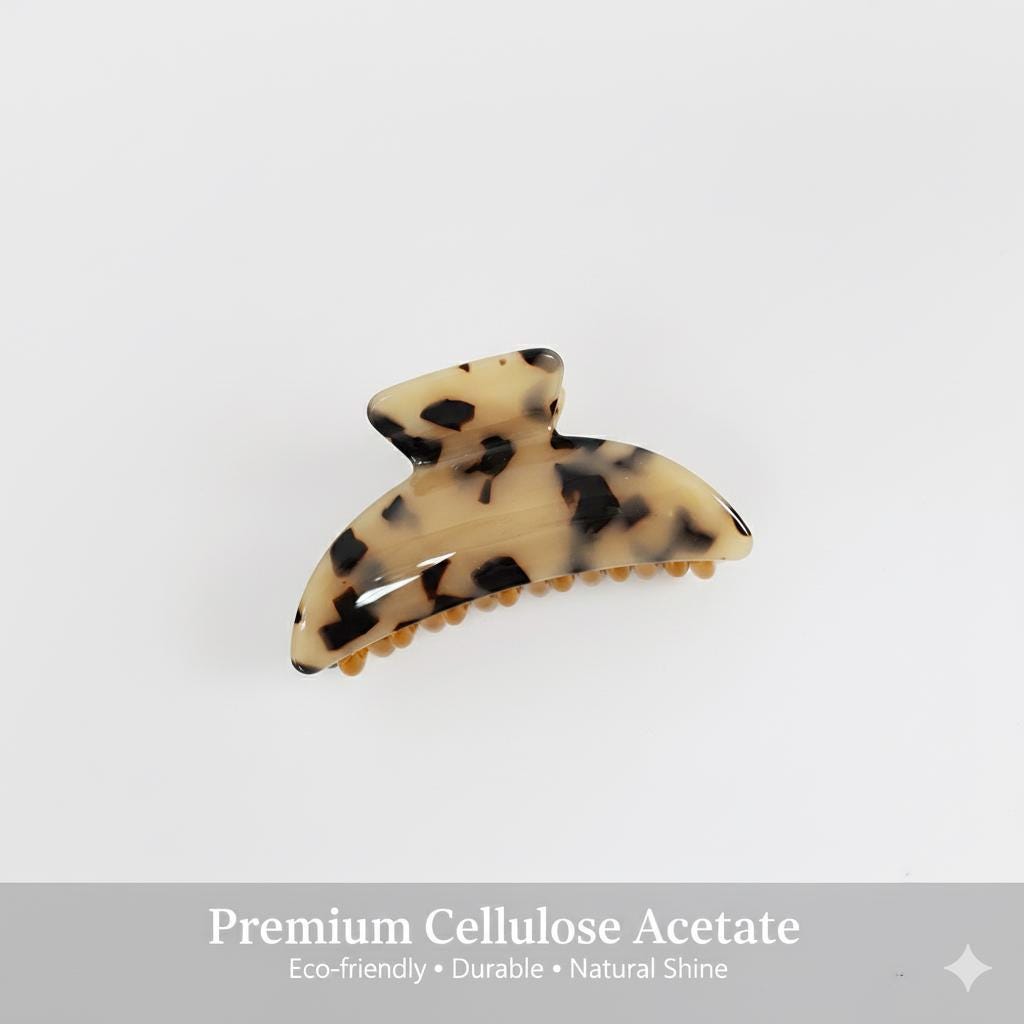 Leopard Half Moon Double Clip Hair Claw / Tortoise Shell French Hair PIn / Hair Barrette for Woman / French Hair Barrette