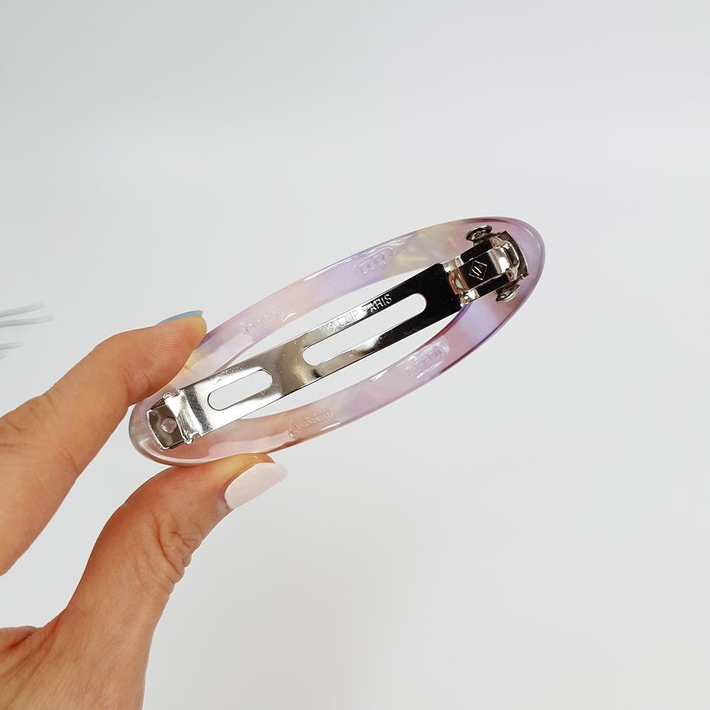 Aurora Oval Bold Hair Barrette / Tortoise Marble Leopard French Hair Pin / Hair Accessory for Woman / Automatic Hair Clip