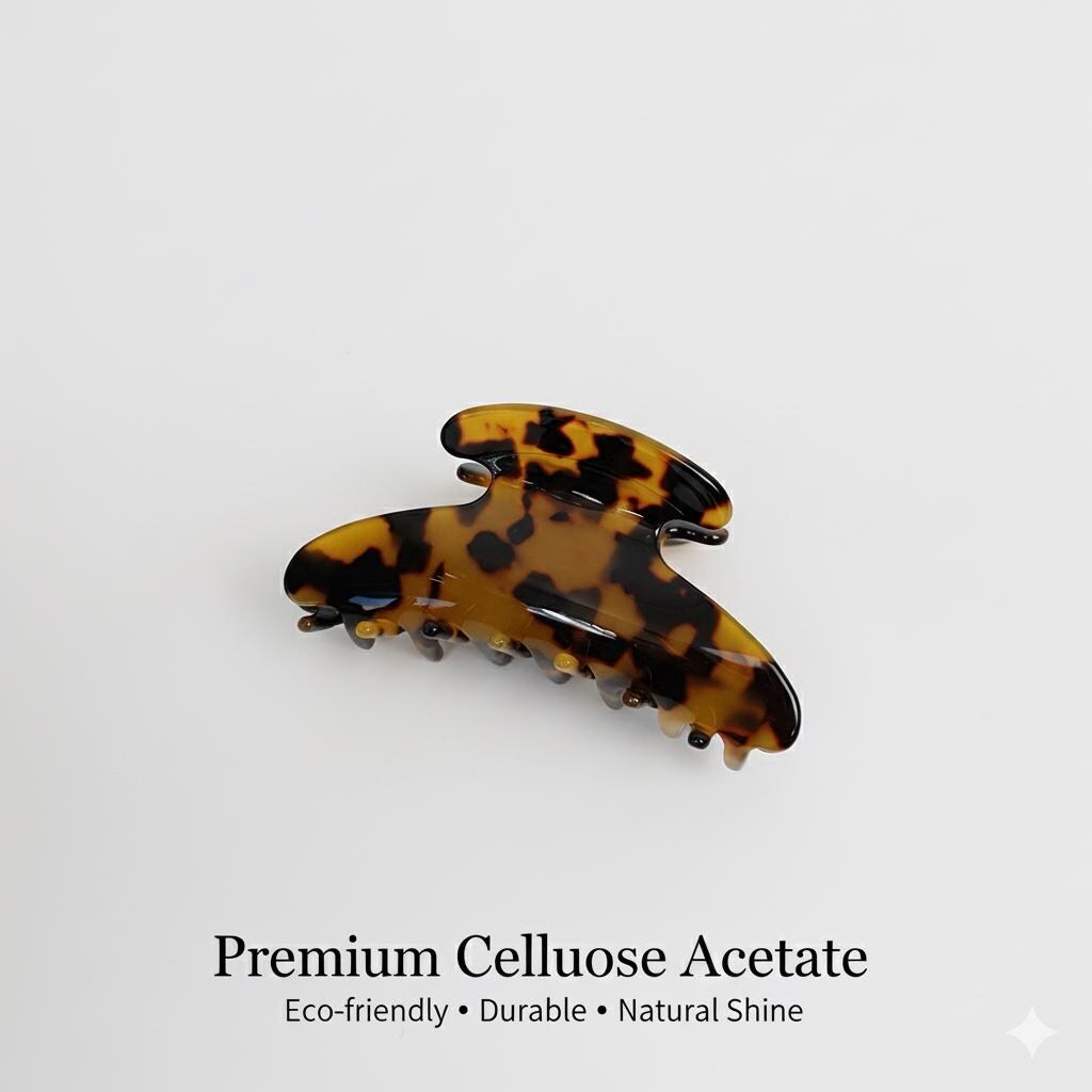 Leopard Aurora Half Moon Hair Clip (3.7 Inch) / Tortoise Shell French Hair Pin / Hair Barrette for Woman / Large Hair Clip