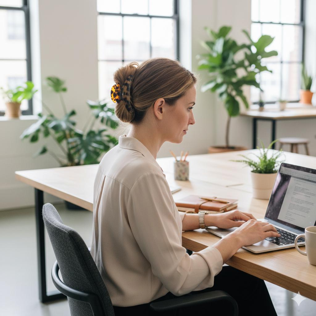 Leopard Aurora Half Moon Hair Clip (3.7 Inch) / Tortoise Shell French Hair Pin / Hair Barrette for Woman / Large Hair Clip