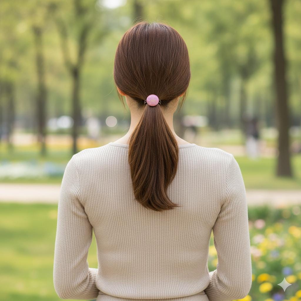 Semi-Circle Round Ponytail Hair Tie (1.0 Inch) / Simple Cute Ponytail Holder / Hair Accessory for Woman / French Hair Tie