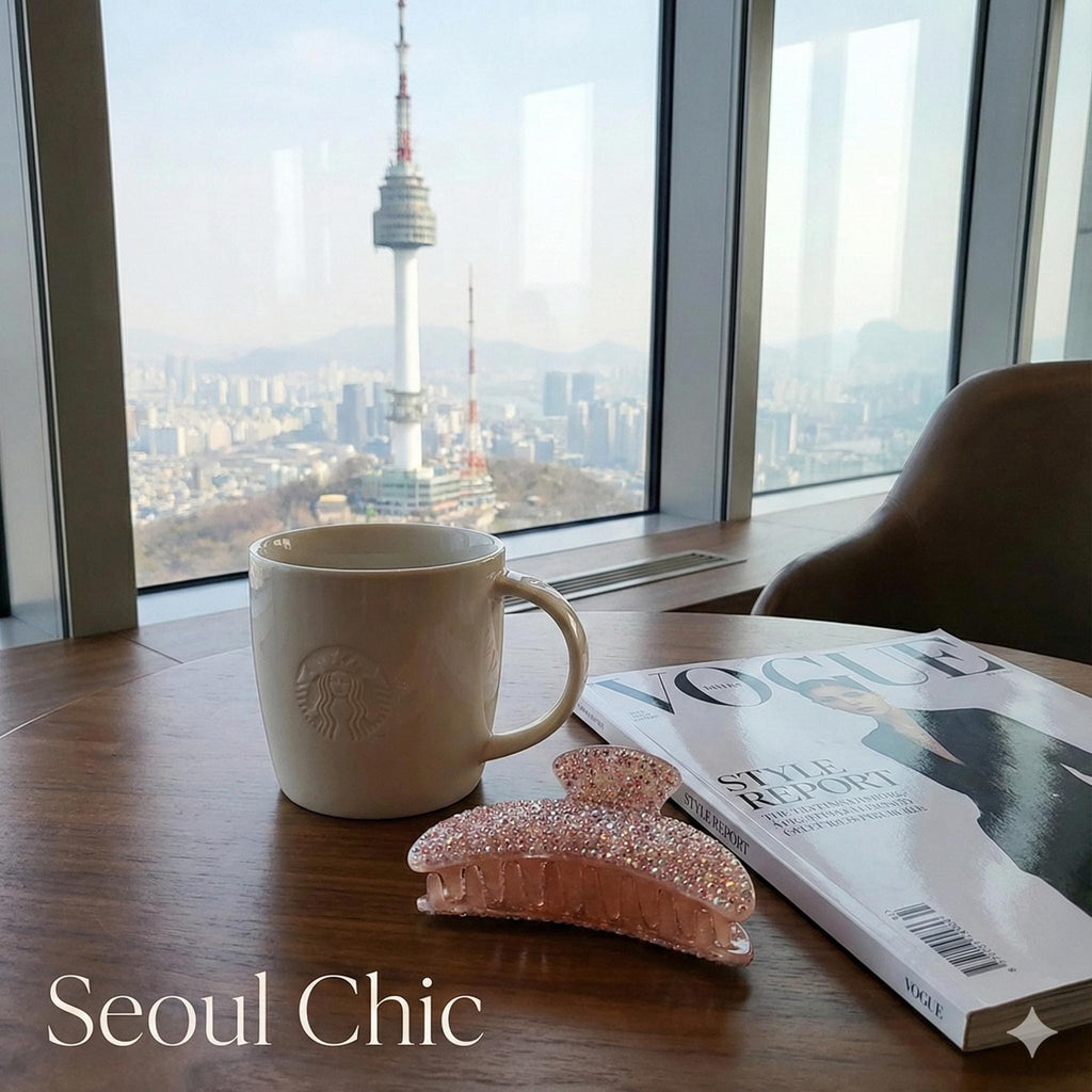 Black Half Moon Cubic Stone Big Hair Clip (4.0 Inch) / Luxurious Double Clip French Hair Pin / Hair Barrette for Woman