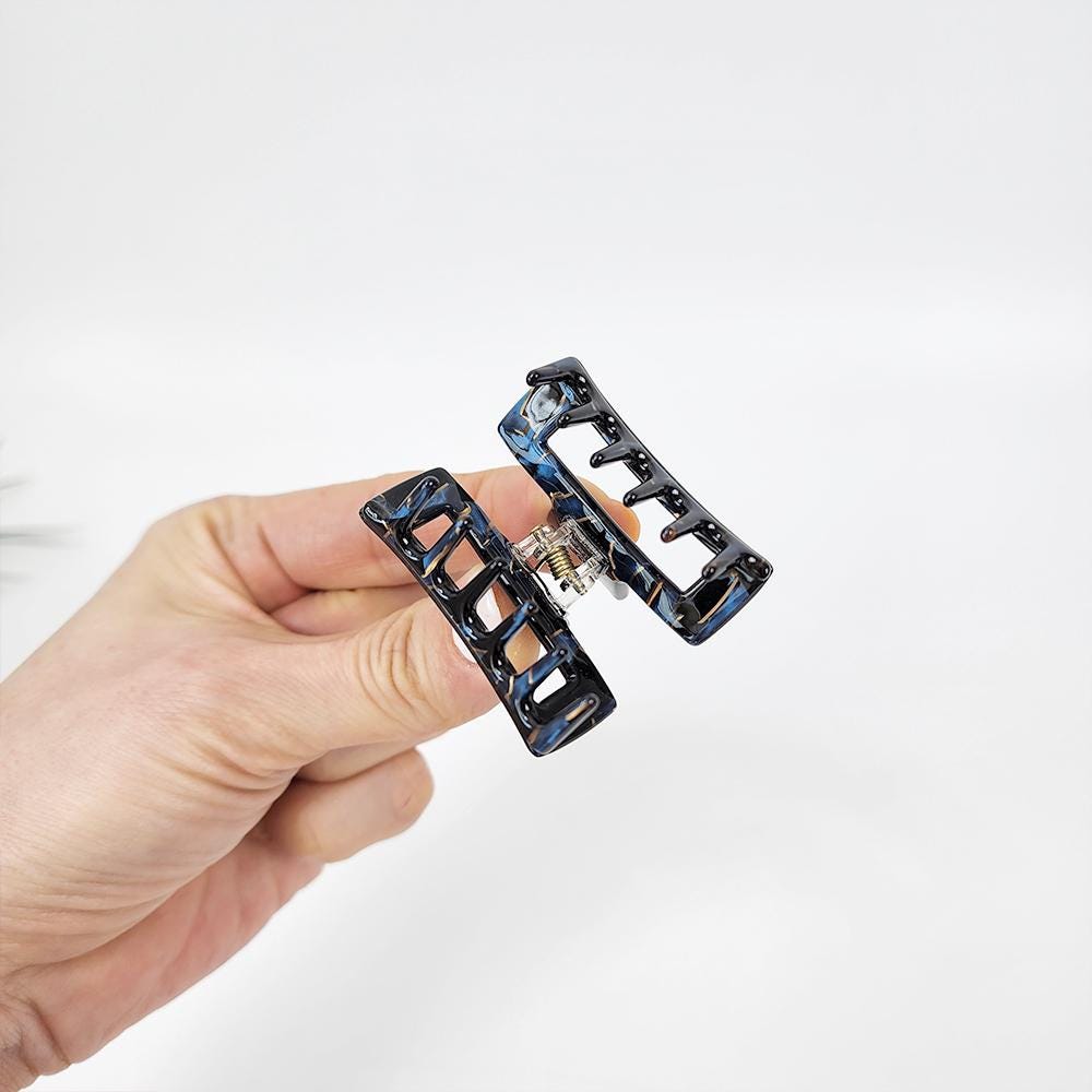 Square Mini Hair Clips / Cute Tortoise Shell French Hair Pin / Hair Barrette for Woman / Hair Clip for Thick Hair