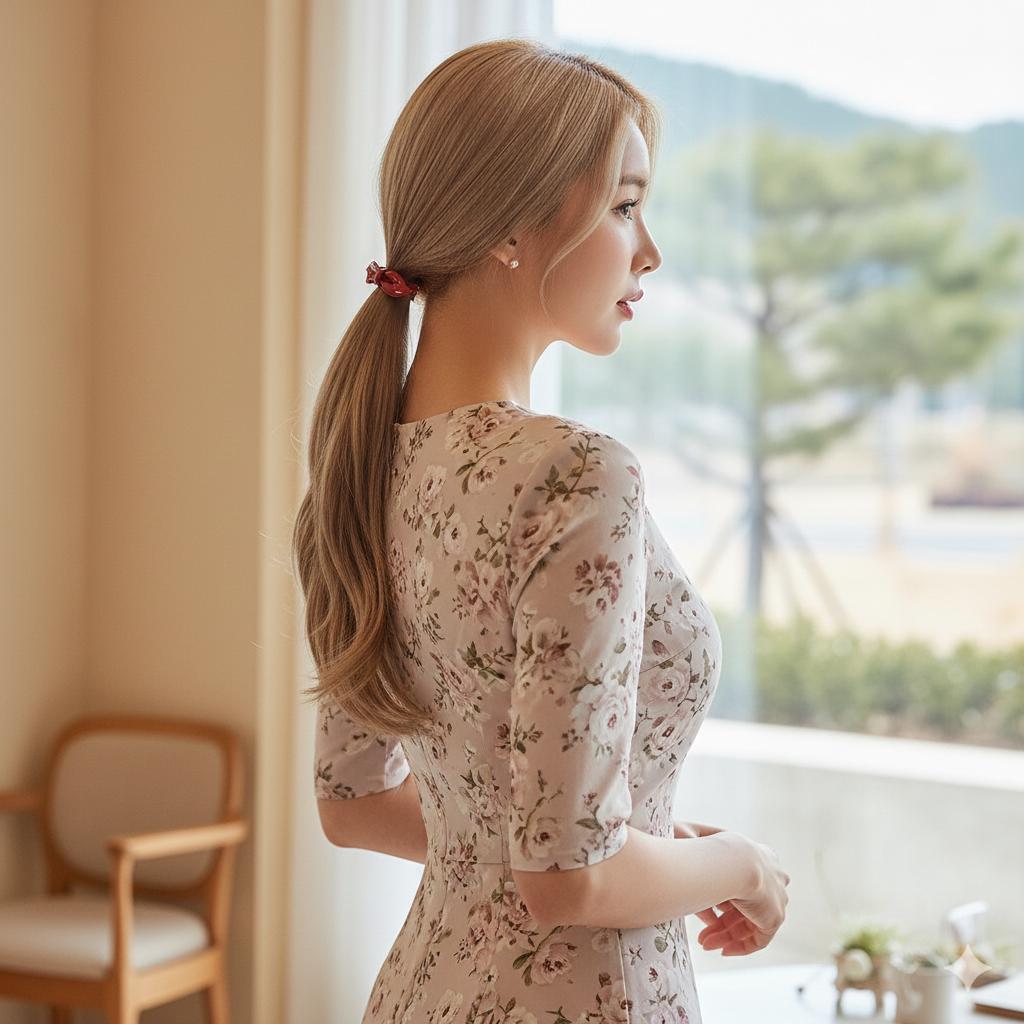 Lip Shape Mini Ribbon Hair Tie / Simple Cute Ponytail Holder / Hair Accessory for Woman / French Hair Tie