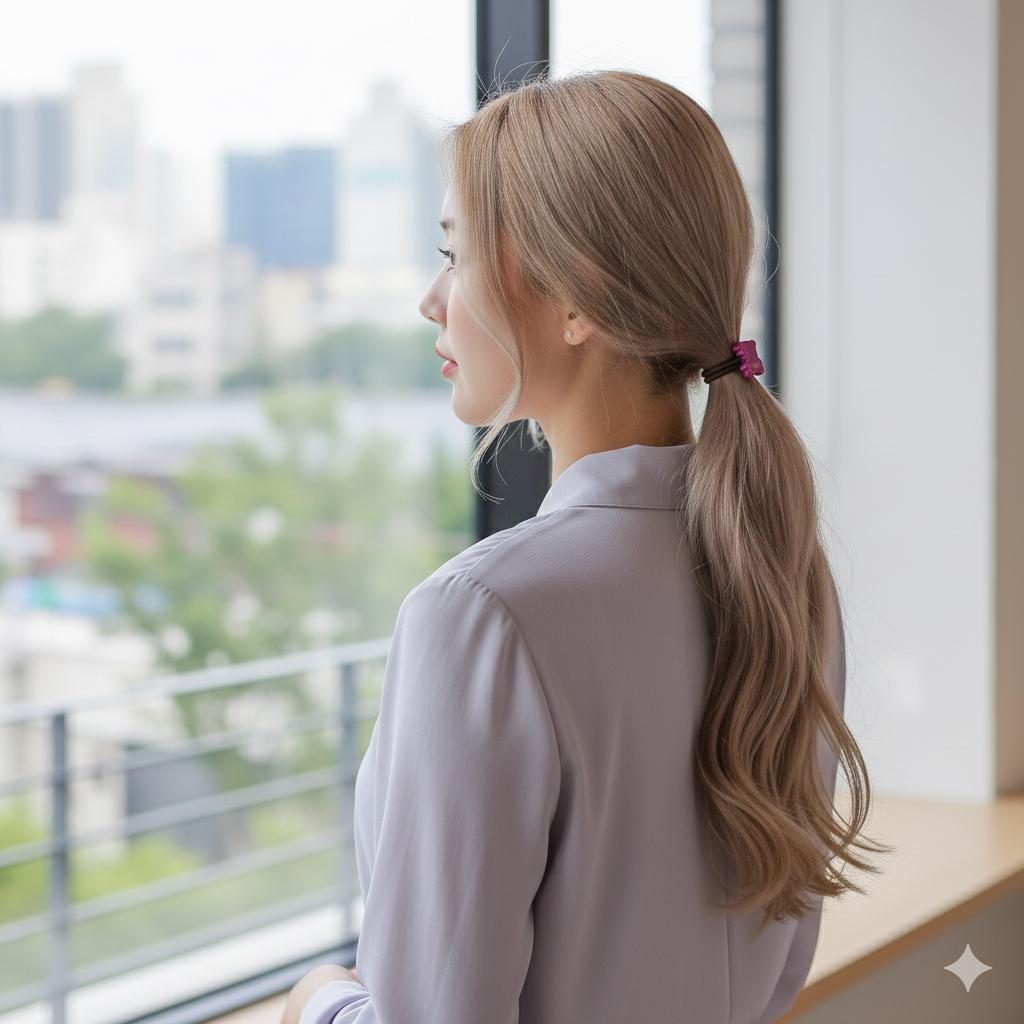 Aurora Cute Teddy Bear Hair Tie / Simple Cute Ponytail Holder / Hair Accessory for Woman / French Hair Tie