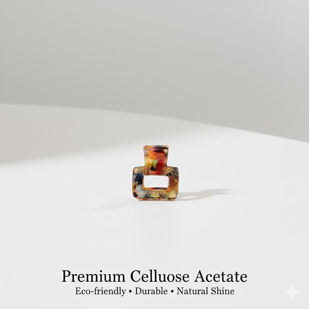 Cellulose Rectangular Extra Mini Hair Clips (0.8 Inch) / Tortoise Shell French Hair Pin / Hair Accessory for Woman