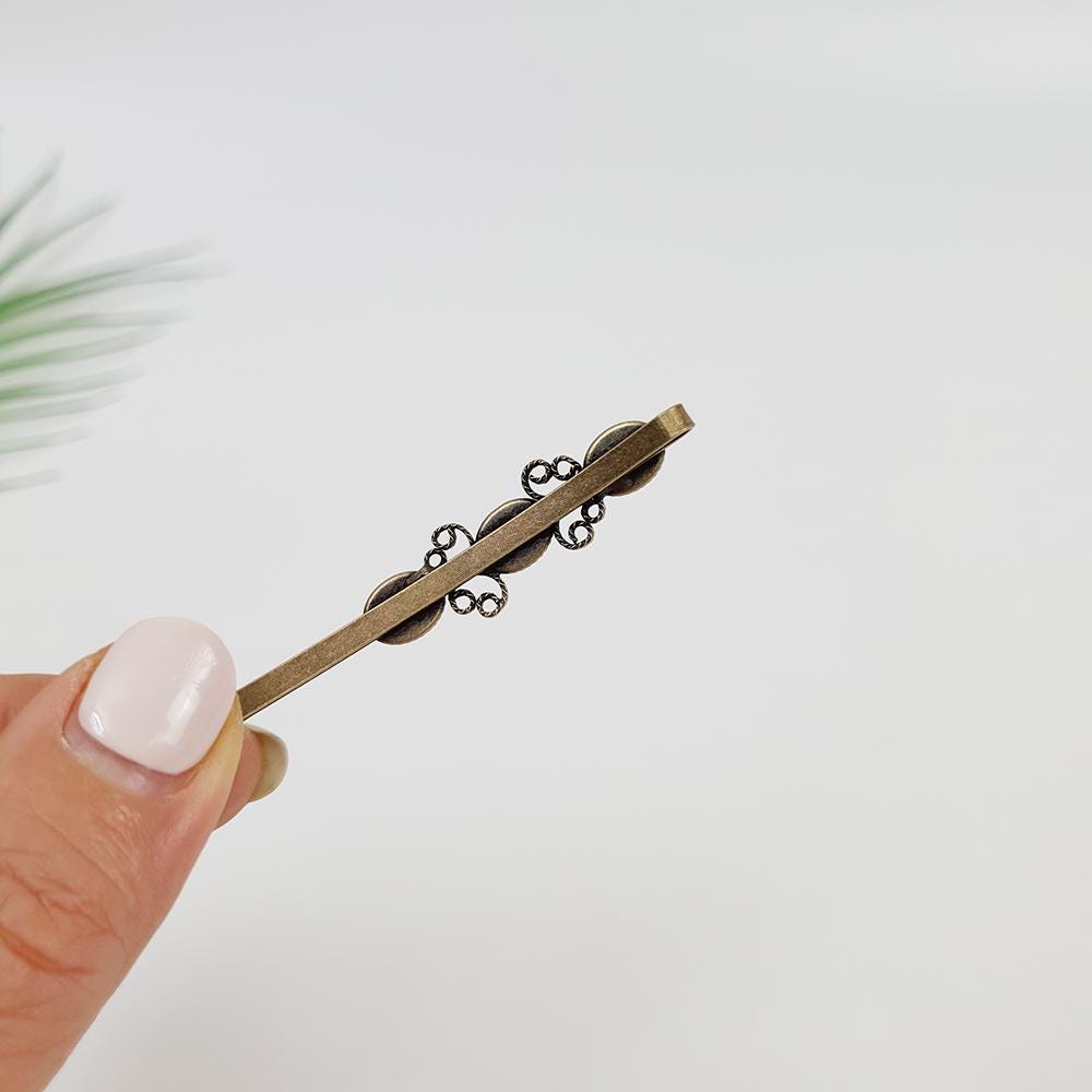 Formica Metal Butterfly Hair Pin (2.4 Inch) / Vintage Antique Hair Bobby Pin / Hair Accessory Pin for Woman