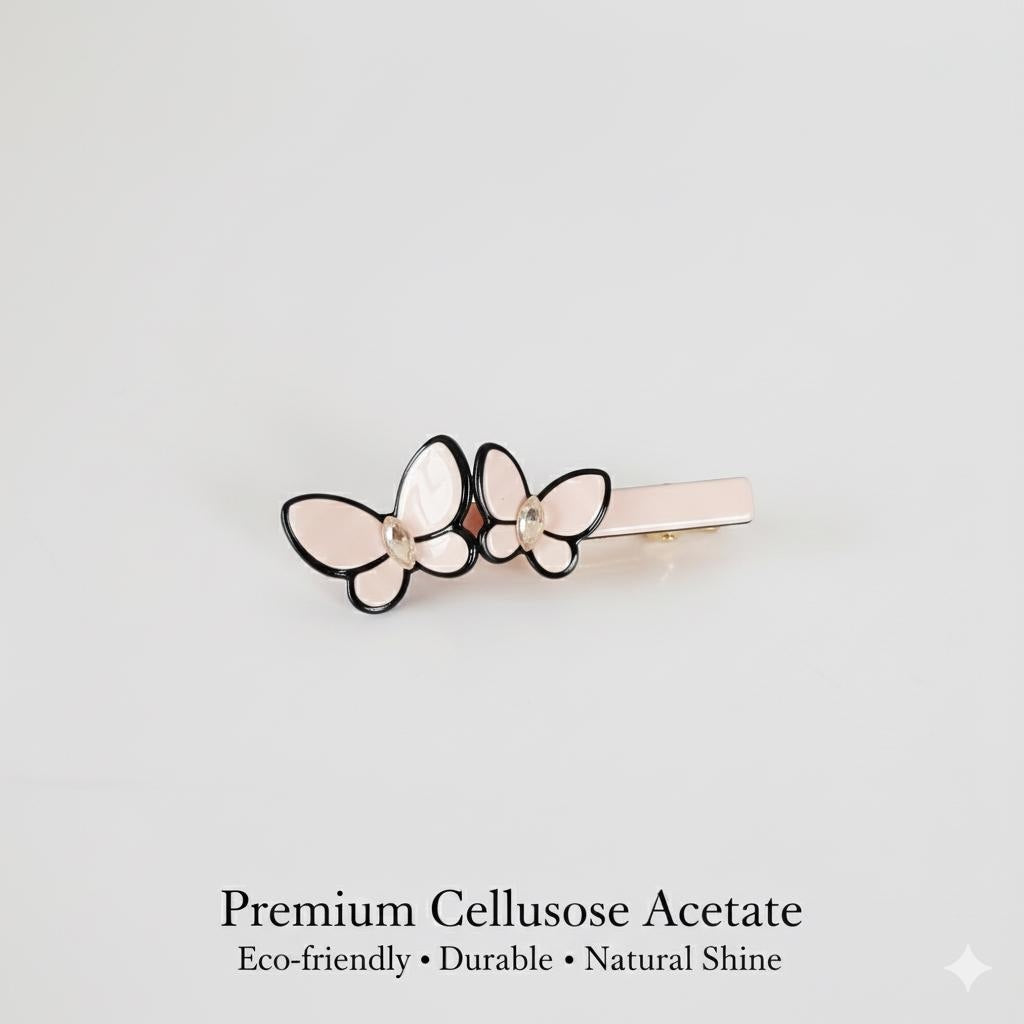 Pastel Color Couple Butterfly Hair Clips / Luxurious French Hair Pin / Hair Accessory for Woman / Alligator Hair Clip