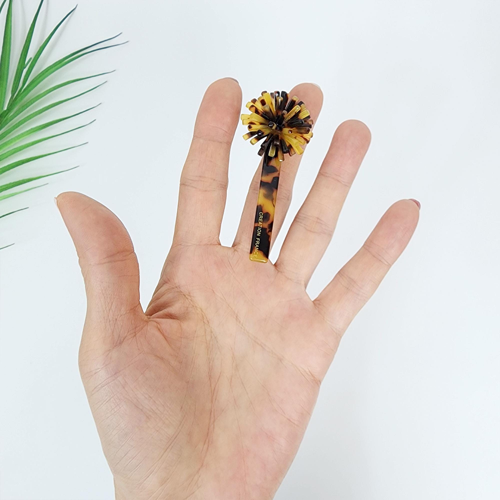 Tortoise Shell Flower Hair Clip / Luxurious French Hair Pin / Hair Accessory for Woman / Alligator Hair Clip