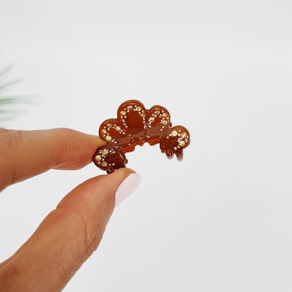Crown Mini Hair Clips with Cubic / Luxurious French Hair Pin / Hair Accessory for Woman / French Barrette for Girl