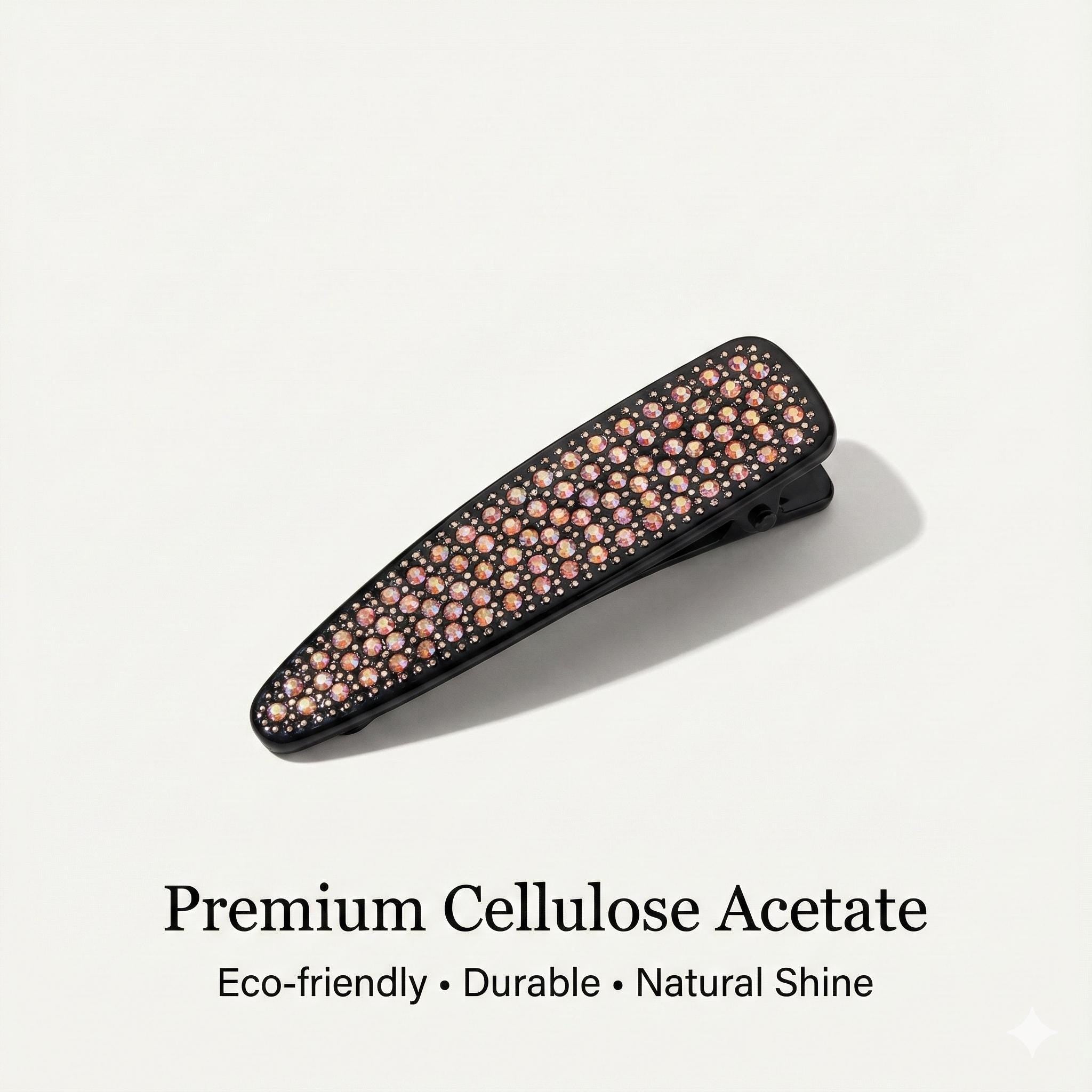 Black Cubic Triangle Hair Claw Clip / Luxurious French Hair Pin / Hair Accessory for Woman / Leopard Hair Clip