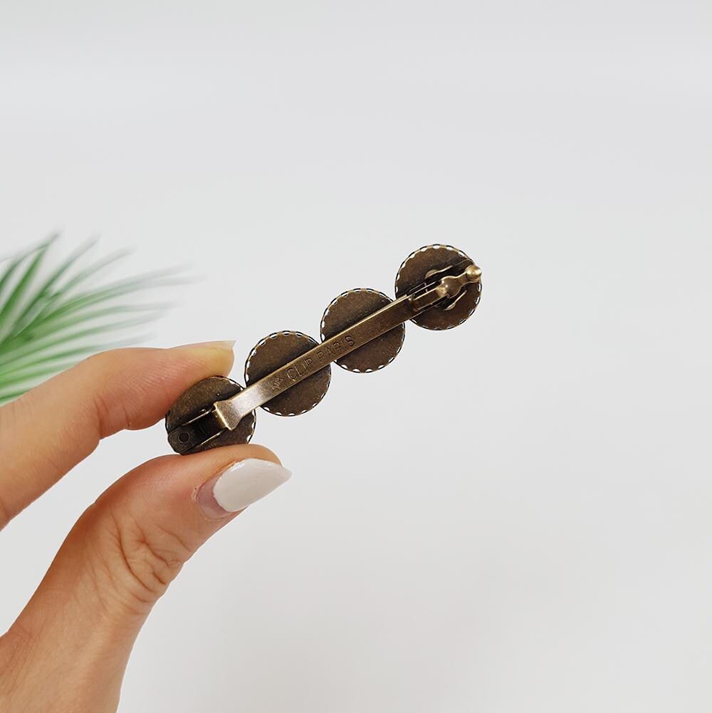 Formica Love Ball Hair Barrette (2.4 Inch) / Diamond Cut Formica Stone Decorated Barrette / Vintage Antique Accessory for Woman