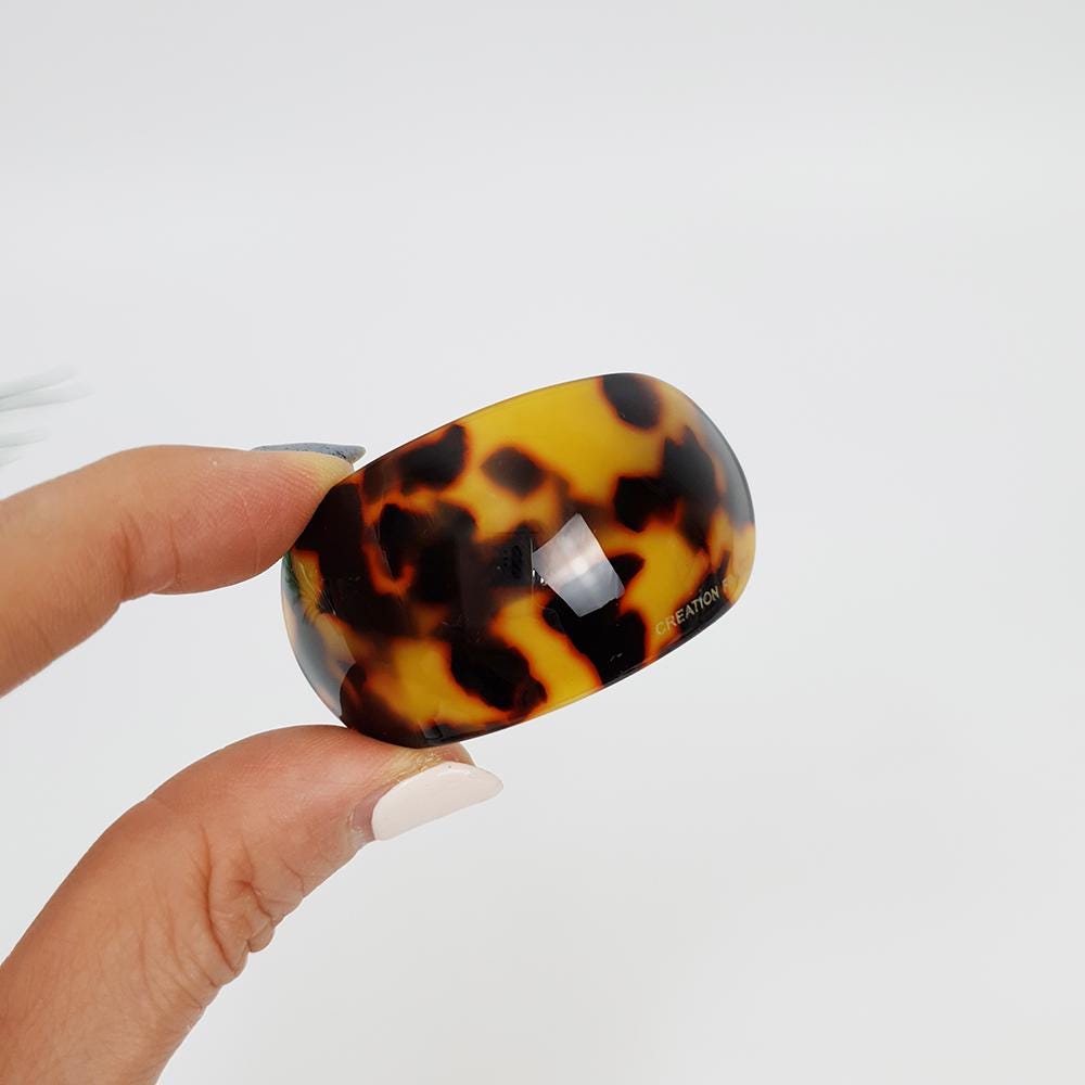 Leopard Round Curve Hair Tie / Tortoise Shell Ponytail Holder / Hair Accessory for Woman / French Hair Tie