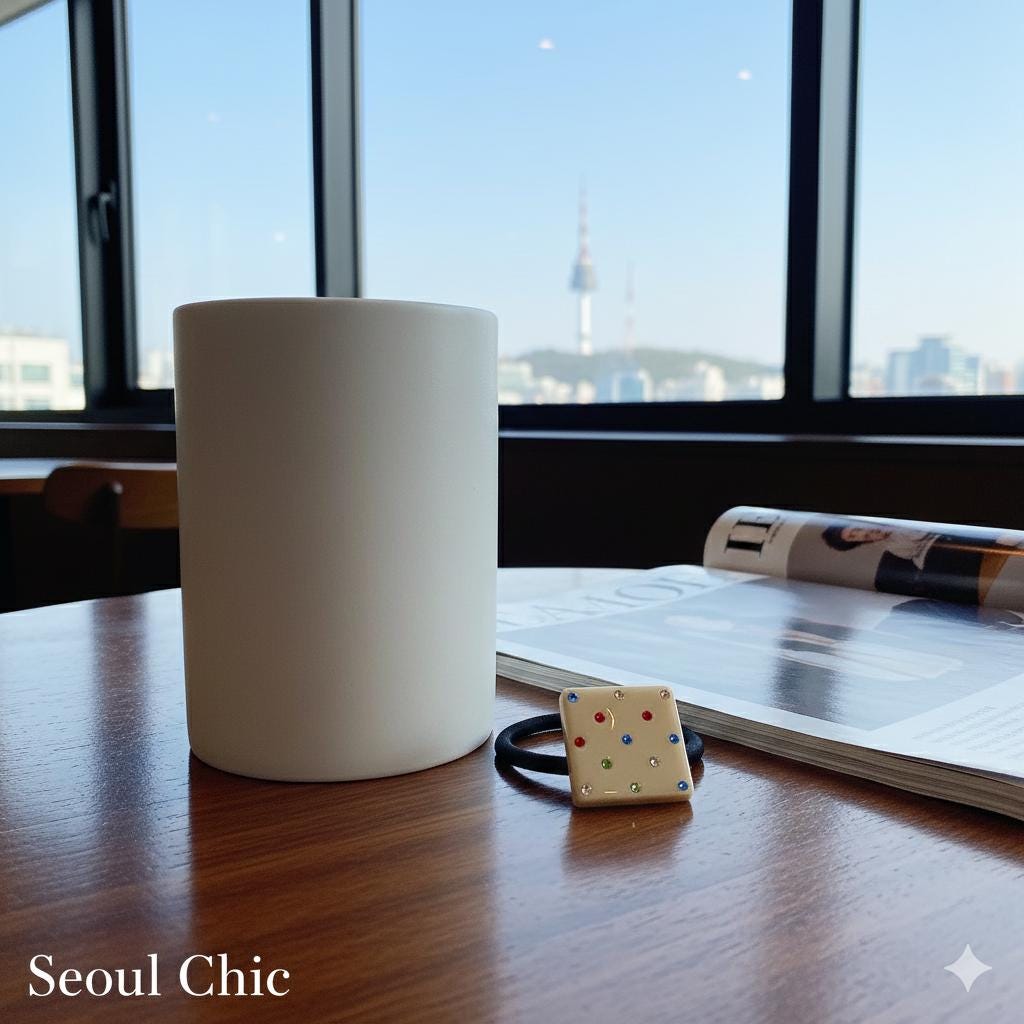 Bold Square Cubic Stone Ponytail Elastic Hair Tie / Simple Cute Ponytail Holder / Hair Accessory for Woman