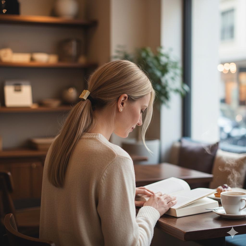 Bold Square Cubic Stone Ponytail Elastic Hair Tie / Simple Cute Ponytail Holder / Hair Accessory for Woman