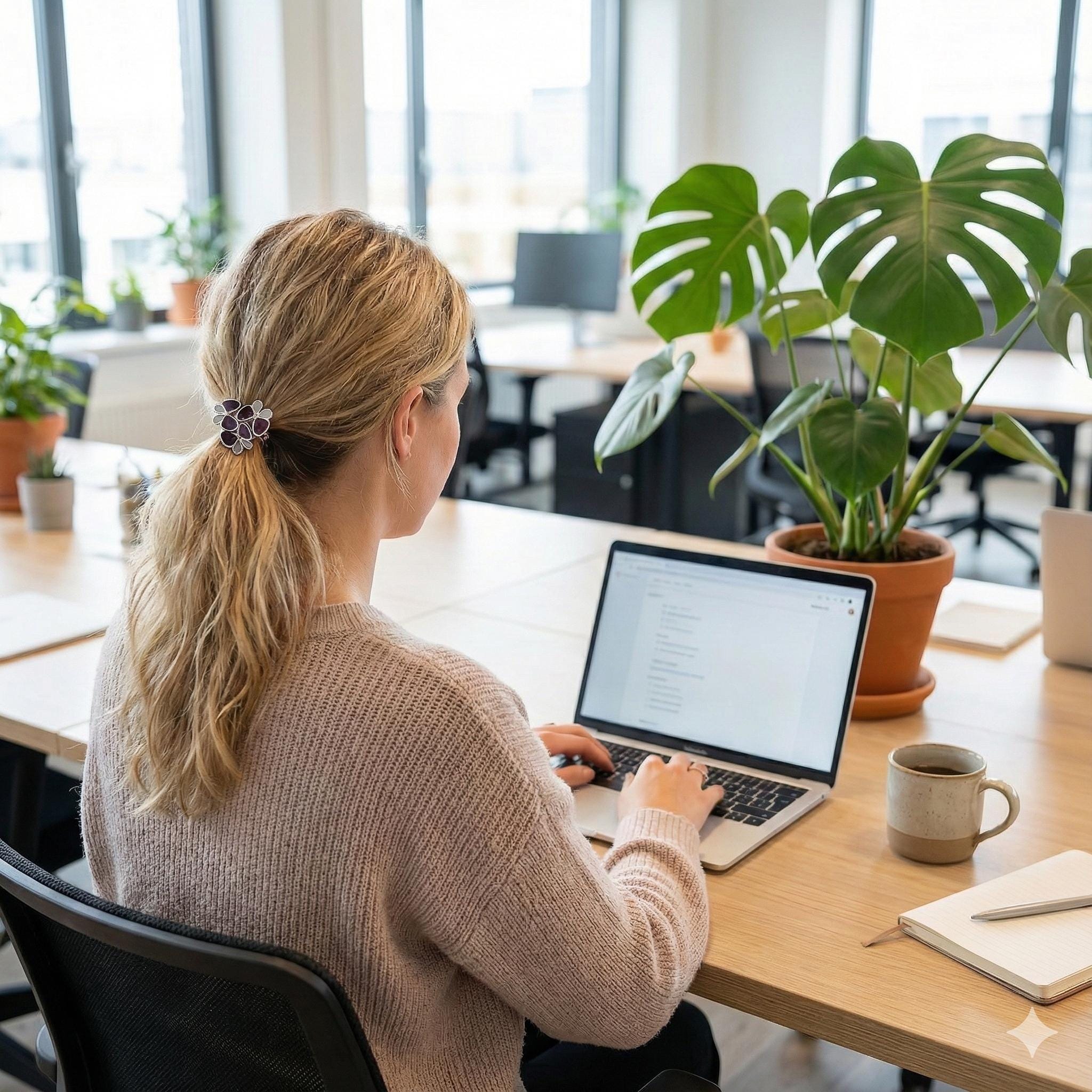 Butterfly Friends Ponytail Hair Tie (1.4 Inch) / Simple Cute Ponytail Holder / Hair Accessory for Woman / French Hair Tie