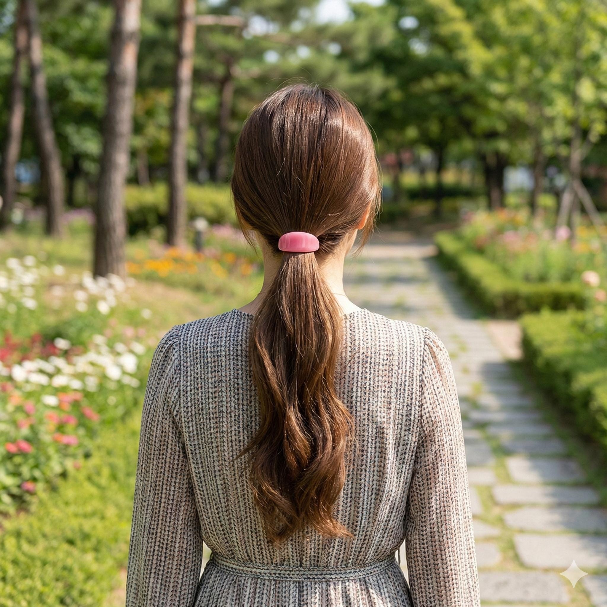 Leopard Pure Color Slim Oval Round Hair Tie / Simple Small Ponytail Holder / Hair Accessory for Woman / French Hair Pin