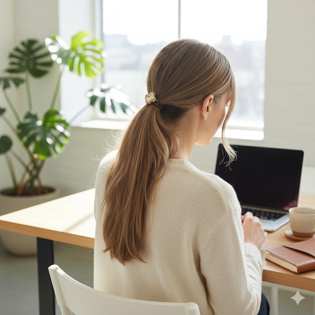 Aurora Lovely Clover Hair Tie / Simple Cute Ponytail Holder / Hair Accessory for Woman / French Hair Tie