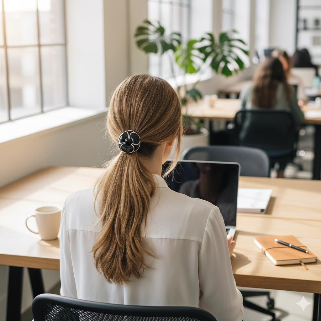 Pastel Color Big Flower Hair Tie (2.0 Inch) / Simple Cute Ponytail Holder / Hair Accessory for Woman / French Hair Tie