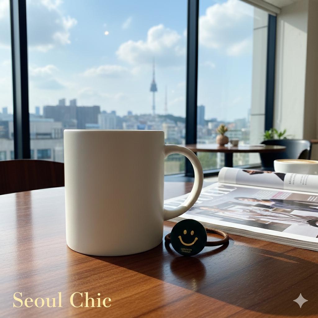 Golden Smile Round Mini Hair Tie (1.0 Inch) / Simple Cute Ponytail Holder / Hair Accessory for Woman / French Hair Tie