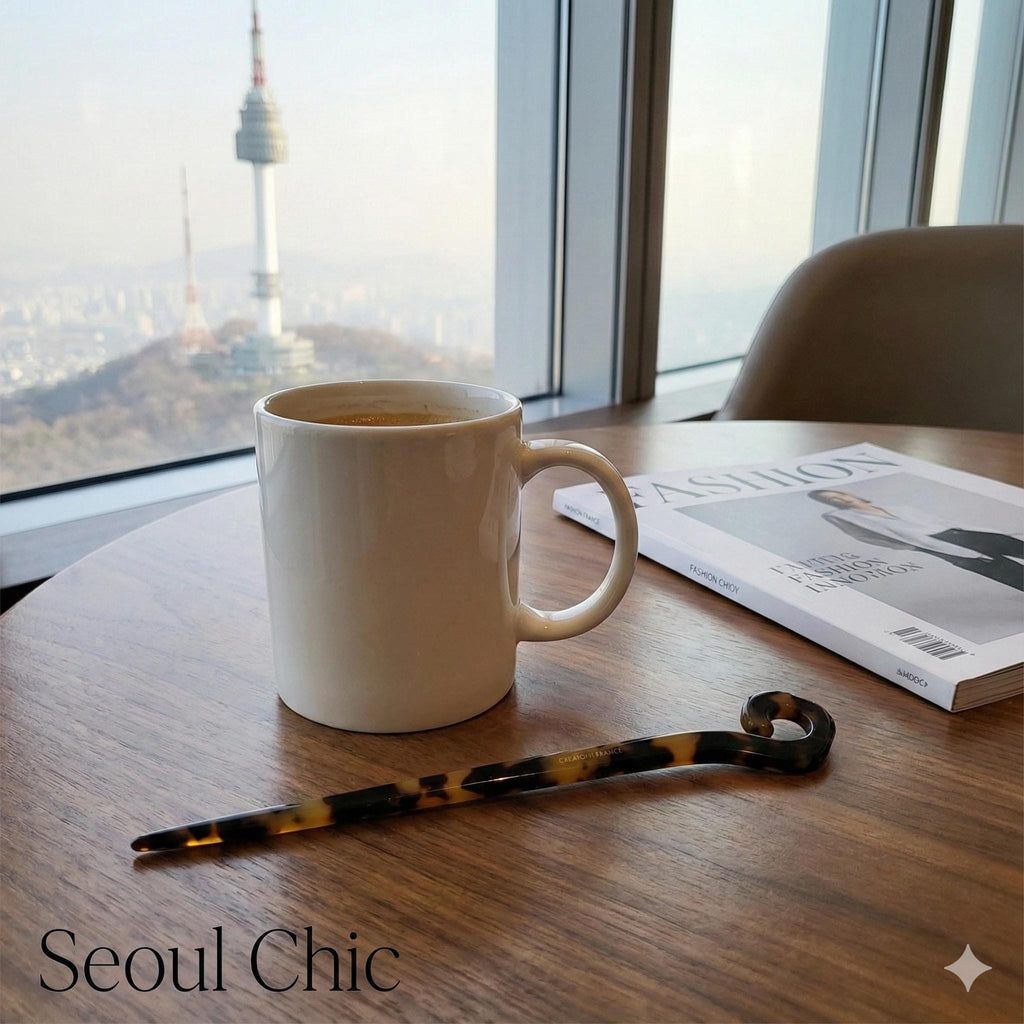 Leopard Antique Fashion Long Hair Stick (7.1 Inch) / Tortoise Shell French Hair Pin / Hair Fork for Thick Hair