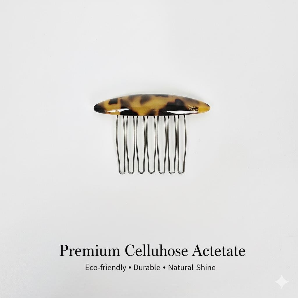 Leopard Marble Bonbon Hair Comb Pin (2.8 Inch) / Simple French Hair Pin / Hair Fork for Woman