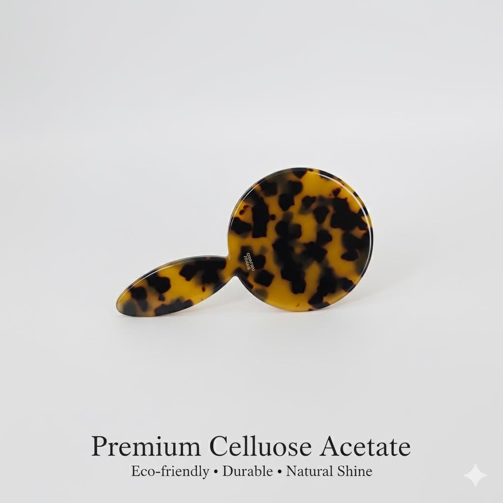 Slim Handle Mini Round Portable Hand Mirror (4.3 Inch) / Antique Hand Mirror / Hair Accessory for Woman