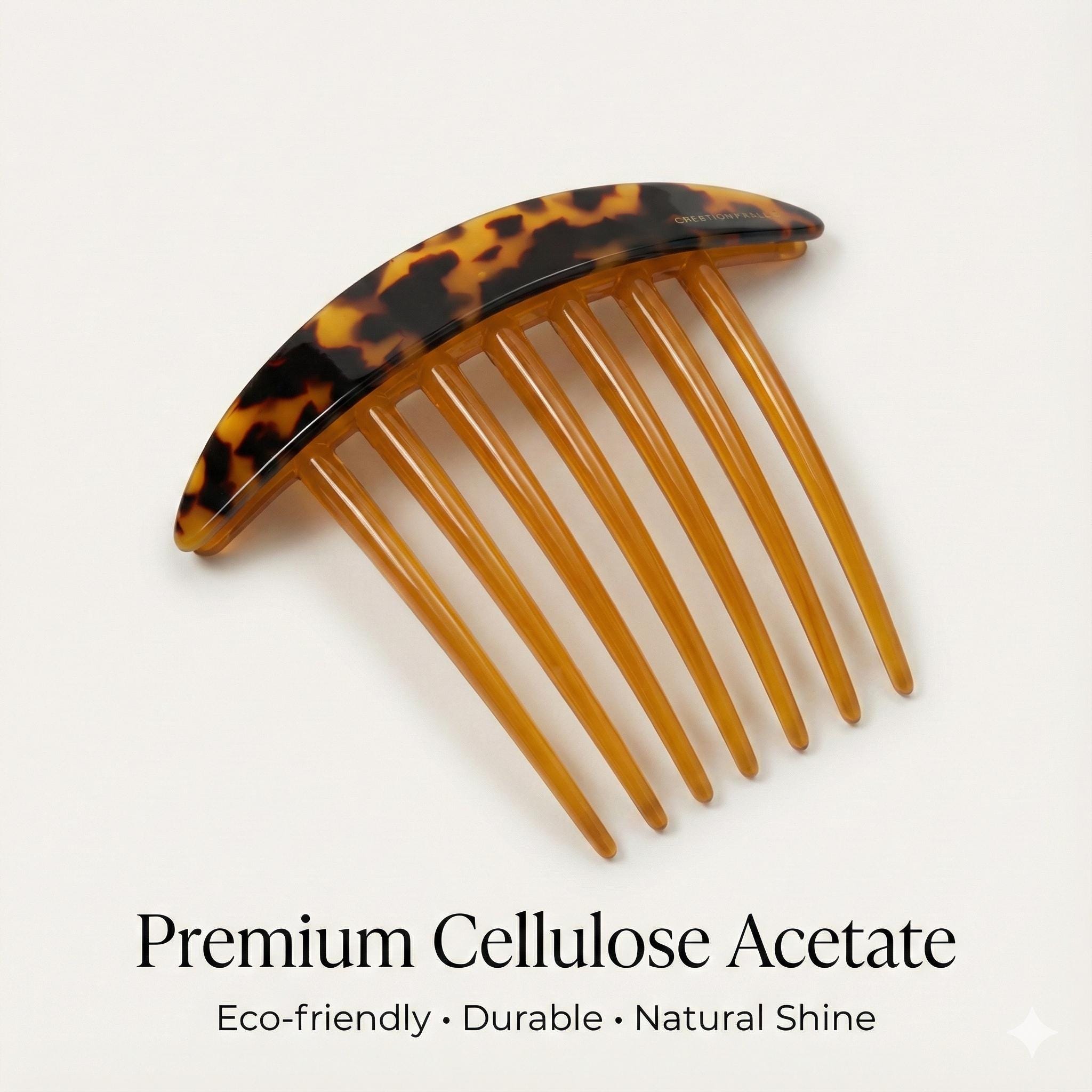 Simple Long Oval Non-slip Hair Comb Pin (4.3 Inch) / Tortoise Shell French Hair Pin / Hair Fork for Woman