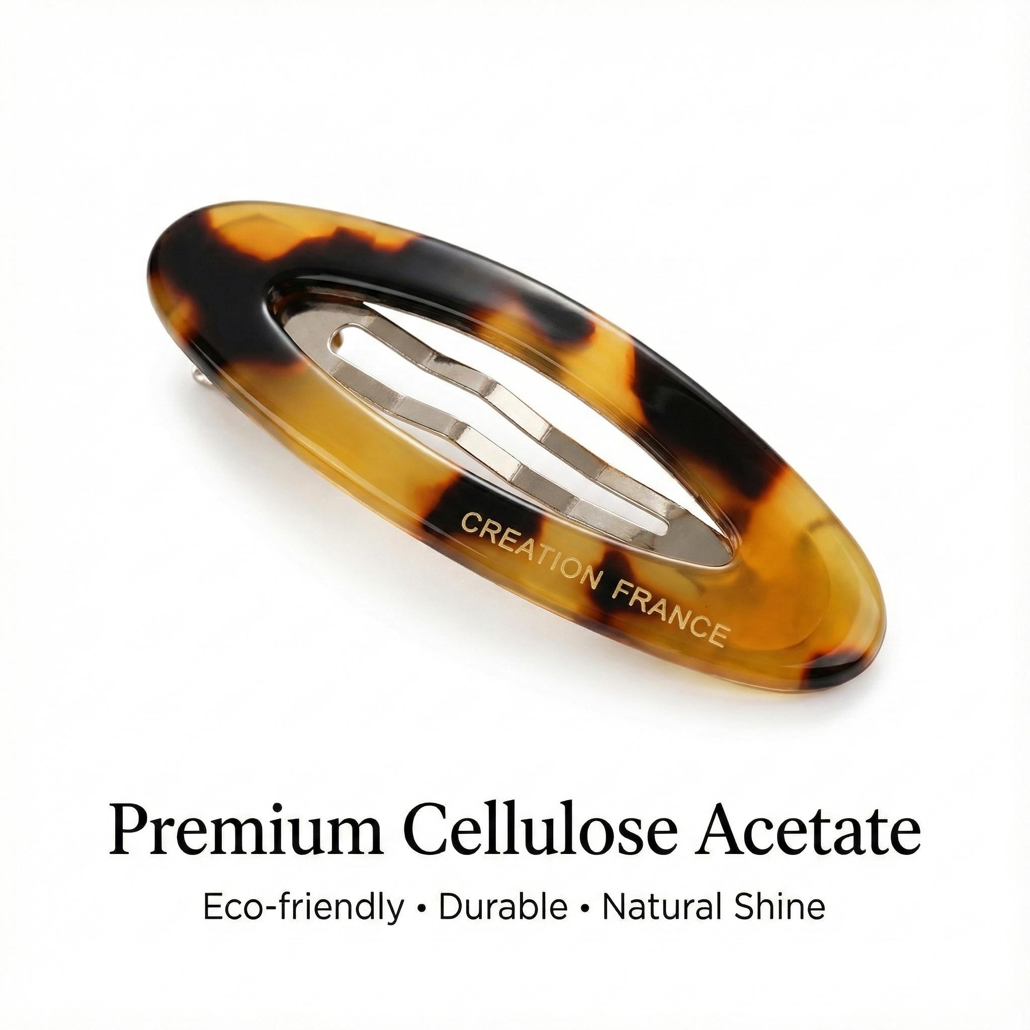 Tortoise Shell Mini Oval Snap Clip (2.2 Inch) / French Leopard Hairgrip Barrette / French Hair Pin / Tic Tac Hair Clip Pin